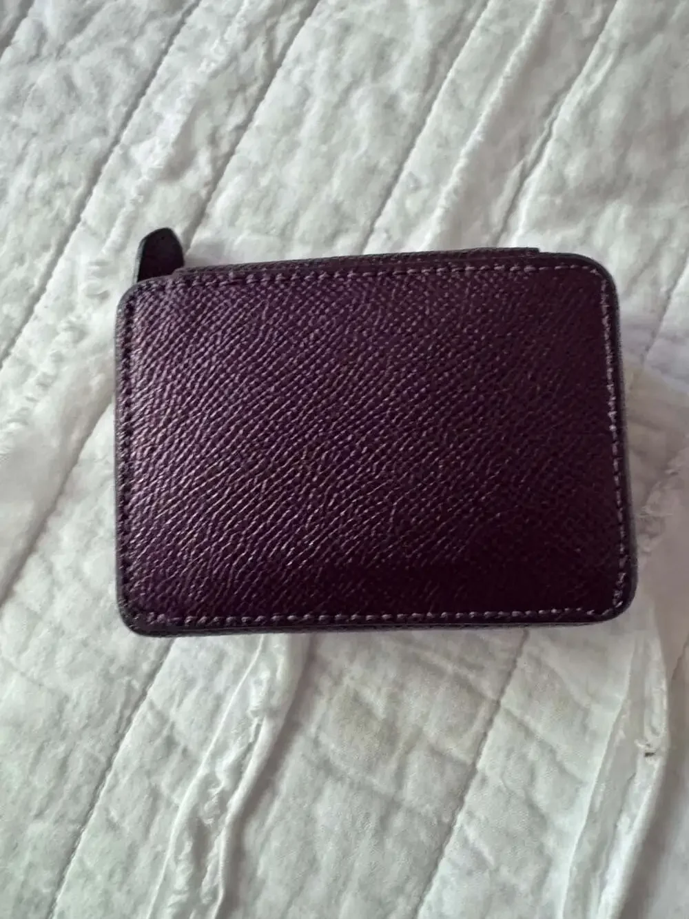 Coach Small Zip-Around Leather Jewelry Travel Case